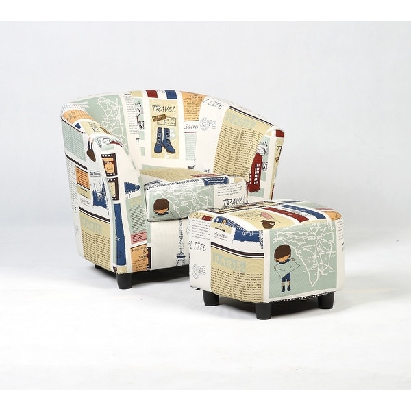 Costway Kids Sofa Chair Couch Children Furniture Canvas Costway Kids Sofa Chair Couch Children Furniture Canvas Birthday Gift W Ottoman