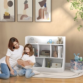 Three tiers with six compartments Kids Bookcase - 36" L x 16.9" W x 31.1" H