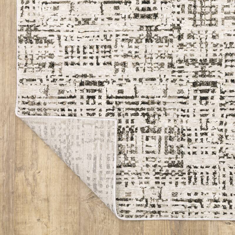 Style Haven Nelson Abstract Gridwork Ivory/ Grey Indoor Area Rug