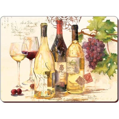 CounterArt Set of 2 Hardboard Placemats, Wine Tasting