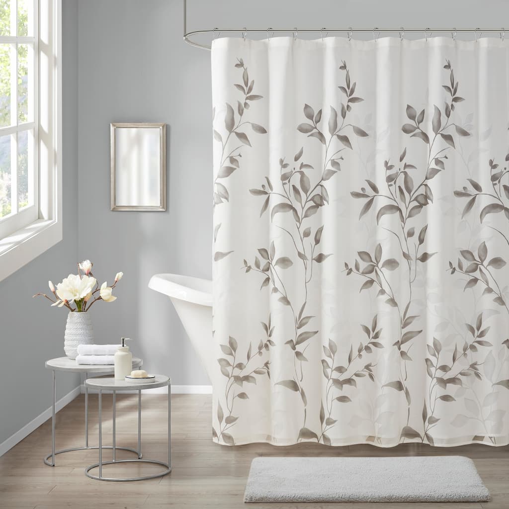 Madison Park Cecily Burnout Printed Shower Curtain