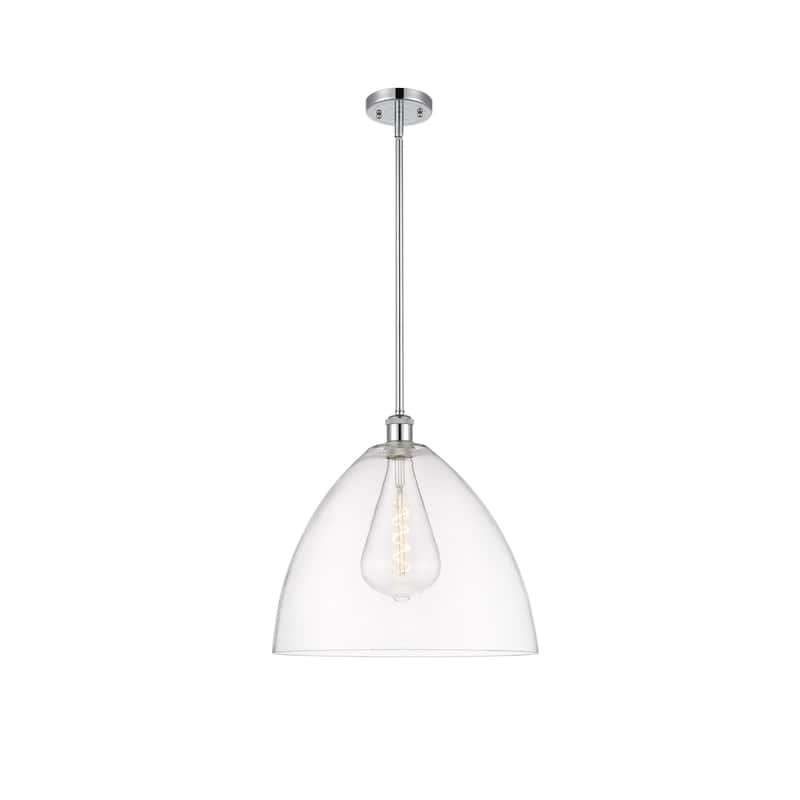 Innovations Lighting Bristol Glass 1 Light 16" Pendant - Clear/Polished Chrome