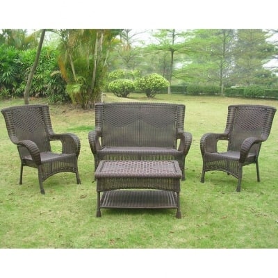 San Tropez 4-piece Resin Wicker Outdoor Seating Group