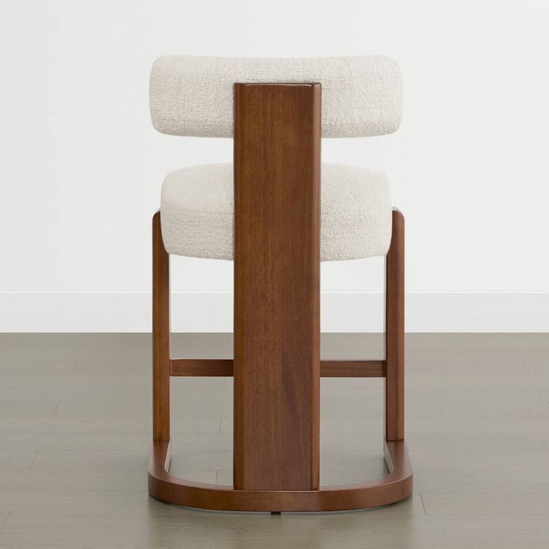 Spruce & Spring Arya Upholstered Boucle Counter Stool with Solid Wood Frame