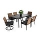 preview thumbnail 2 of 4, Outdoor Wicker Furniture Set with 2 Cushions Swivel Rocker Chairs
