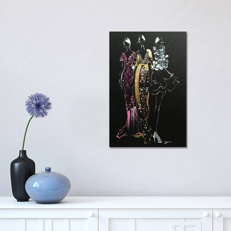 iCanvas "Inspired Fashion Illustration (Couture Gowns)" by Rongrong DeVoe Canvas Print - 18x12x1.5