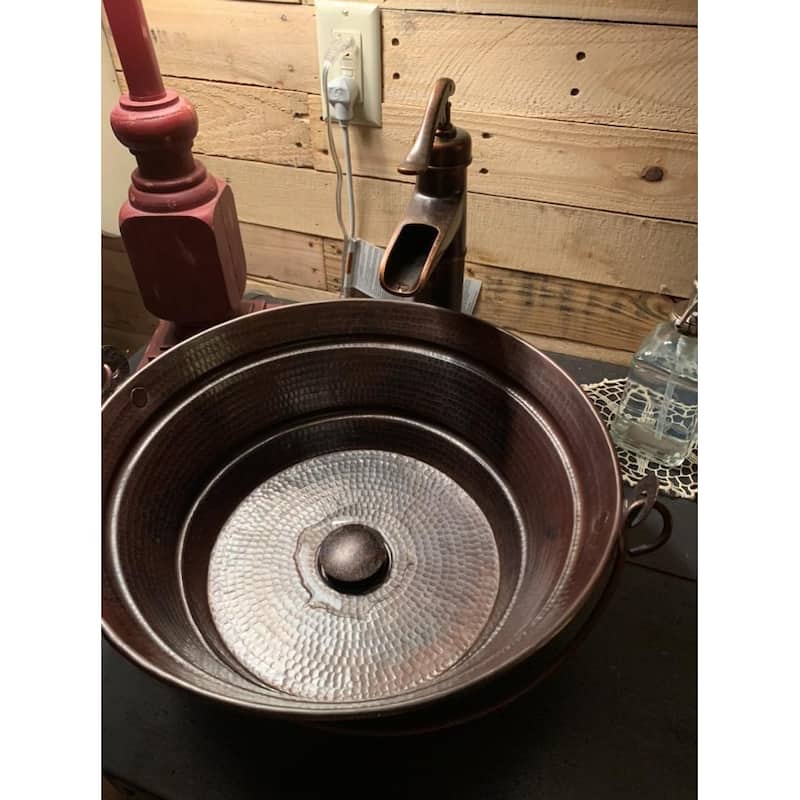 1.5-inch Non-Overflow Pop-up Bathroom Sink Drain in Aged Copper - 2.25" X 1.25" X 8"