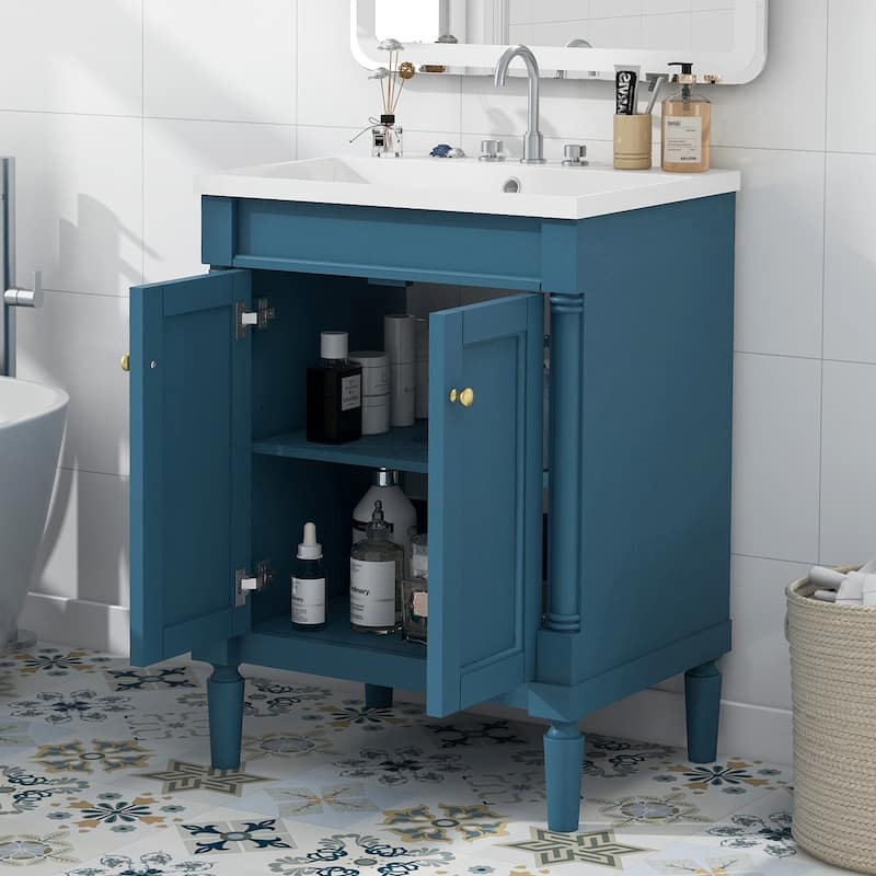 24'' Freestanding Bathroom Vanity Set with Shelf - 24" x 34" in.