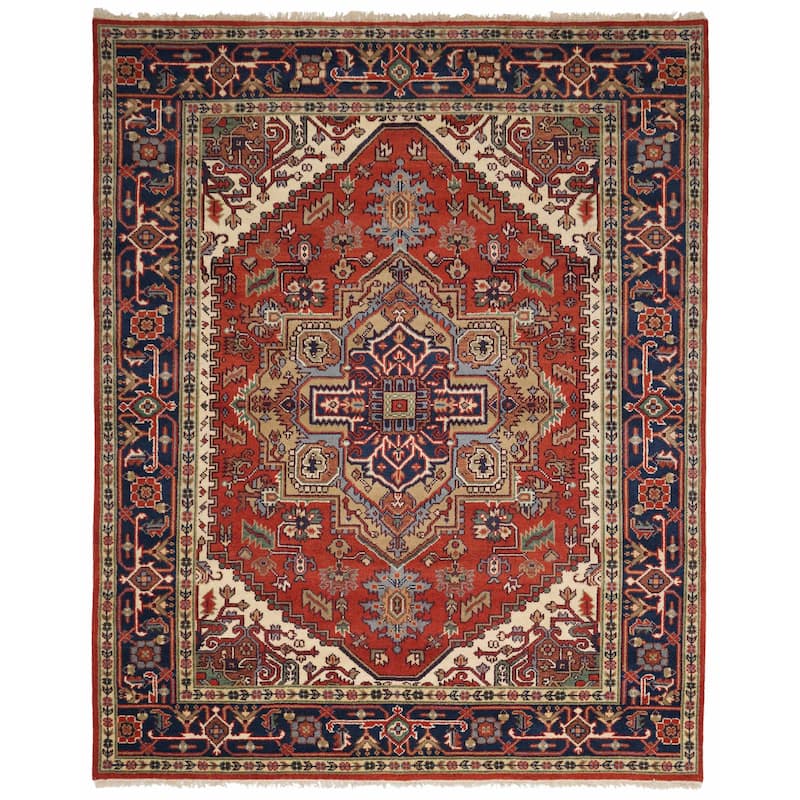 ECARPETGALLERY Hand-knotted Serapi Heritage Dark Copper Wool Rug - 8'1 x 9'10