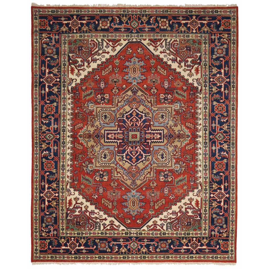 ECARPETGALLERY Hand-knotted Serapi Heritage Dark Copper Wool Rug - 8'1 x 9'10