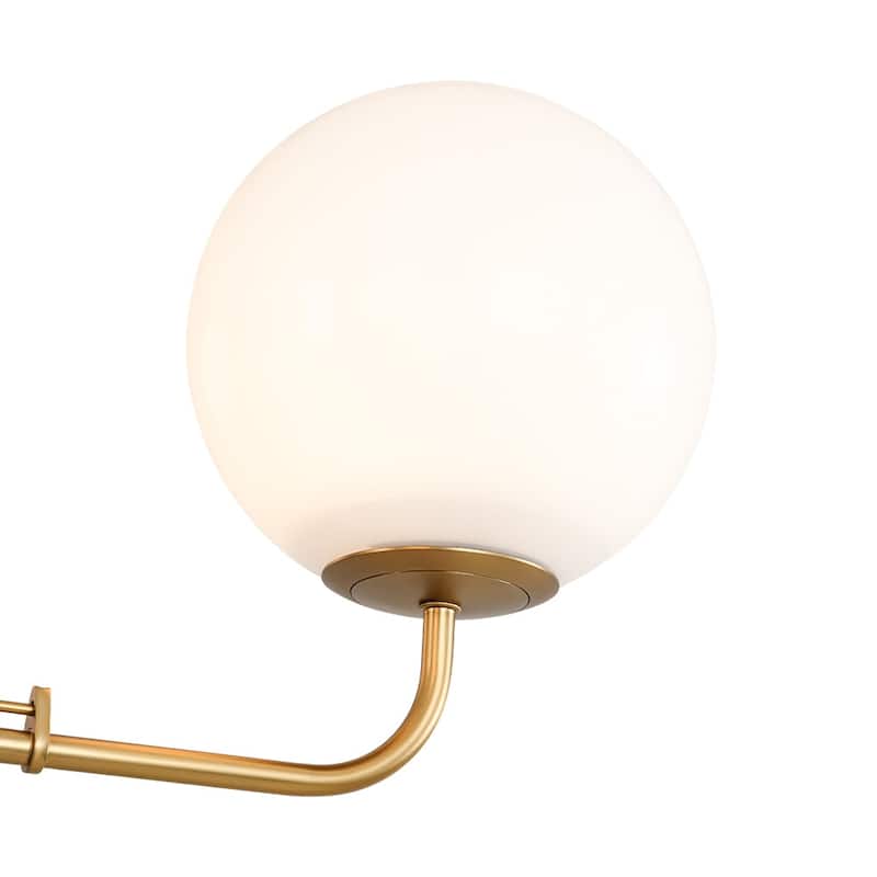 Modern Opal Glass Globe Quadra Dining Chandelier