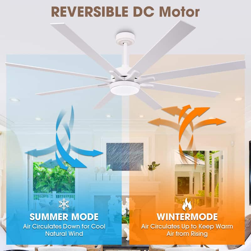 65" Farmhouse Gold Plywood Indoor Large Ceiling Fan with Light and Remote