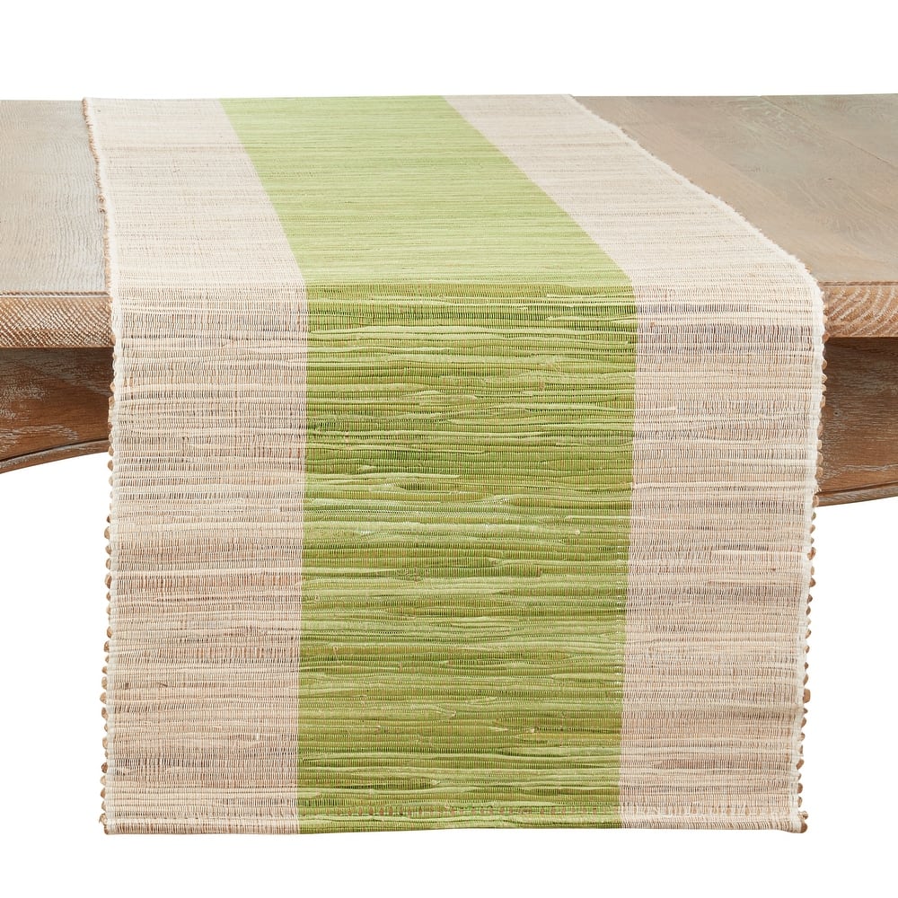 Shimmering Table Runner With Banded Design - 16"x72"