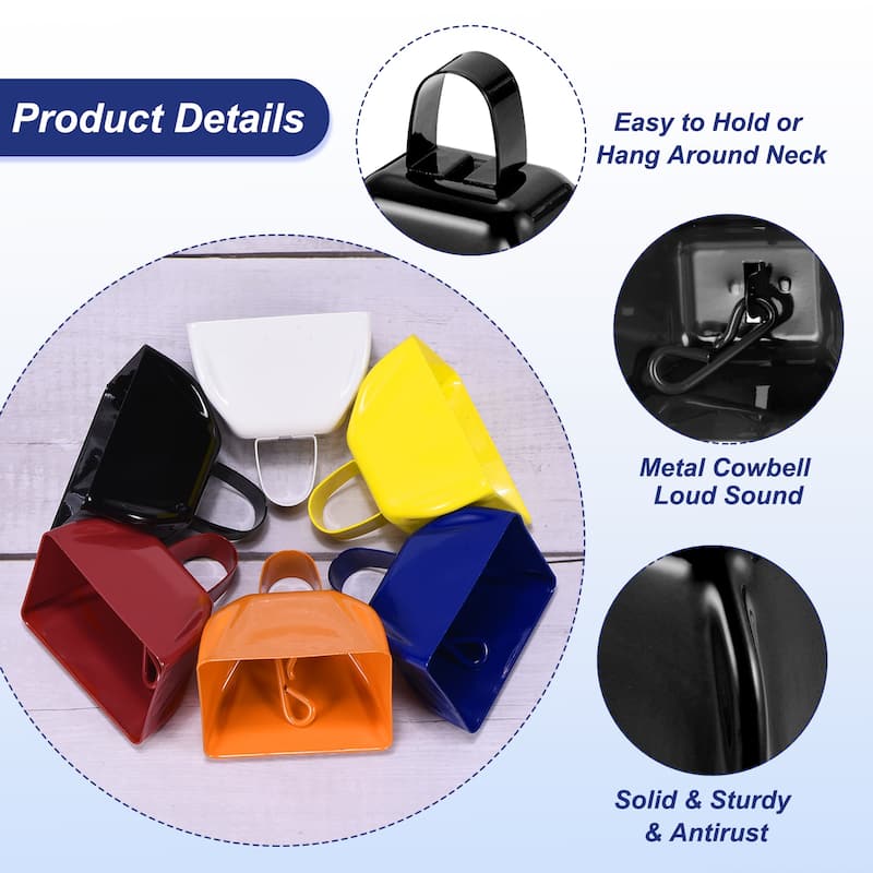 24pcs 3 inch Cow Bells for Football Games Cow Bells for Sporting Events