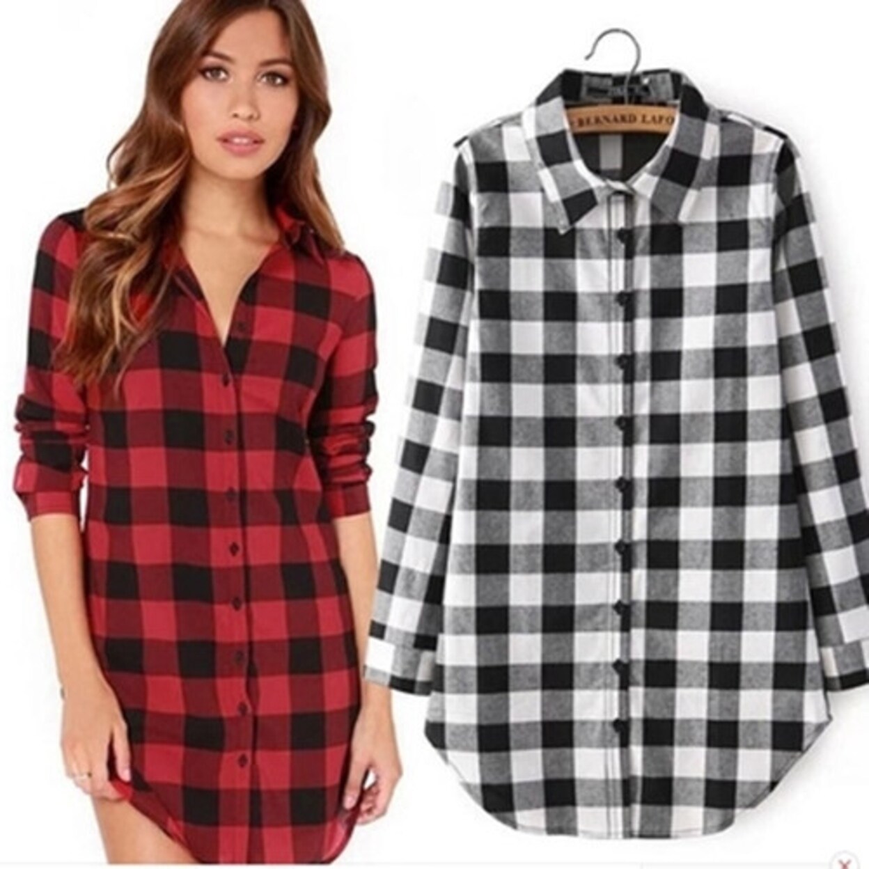 Shop Women Plaid Blouse Tops Girls Casual Shirts Overstock