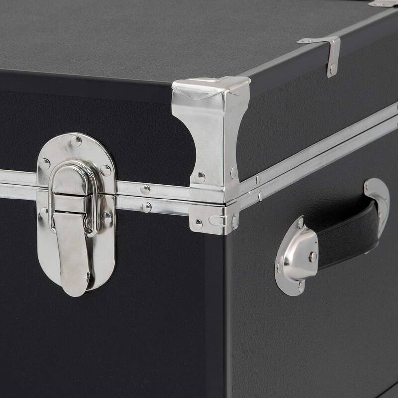 HomeStock Lockable Under Bed Storage Trunk - Heavy Duty Portable Footlocker for College Dorms & Camps with Secure Latch Closure