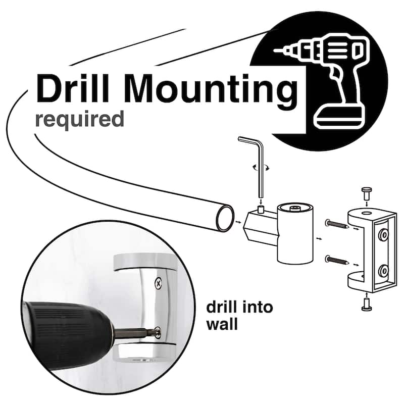 Curved Shower Curtain Rod Adjustable 36 to 61 inches by JS Jackson Supplies
