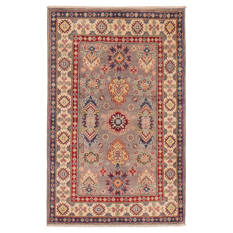 ECARPETGALLERY Hand-knotted Uzbek Ghazni Taupe Wool Rug - 3'2 x 5'0 - Taupe - 3'2 x 5'0