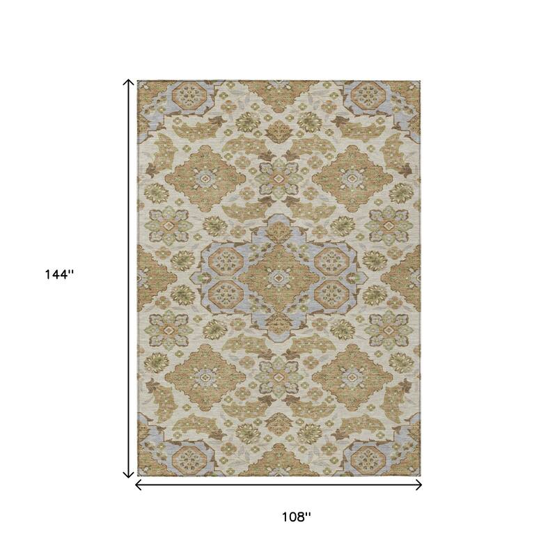 HomeRoots Medallion Traditional Rectangle Outdoor Rug