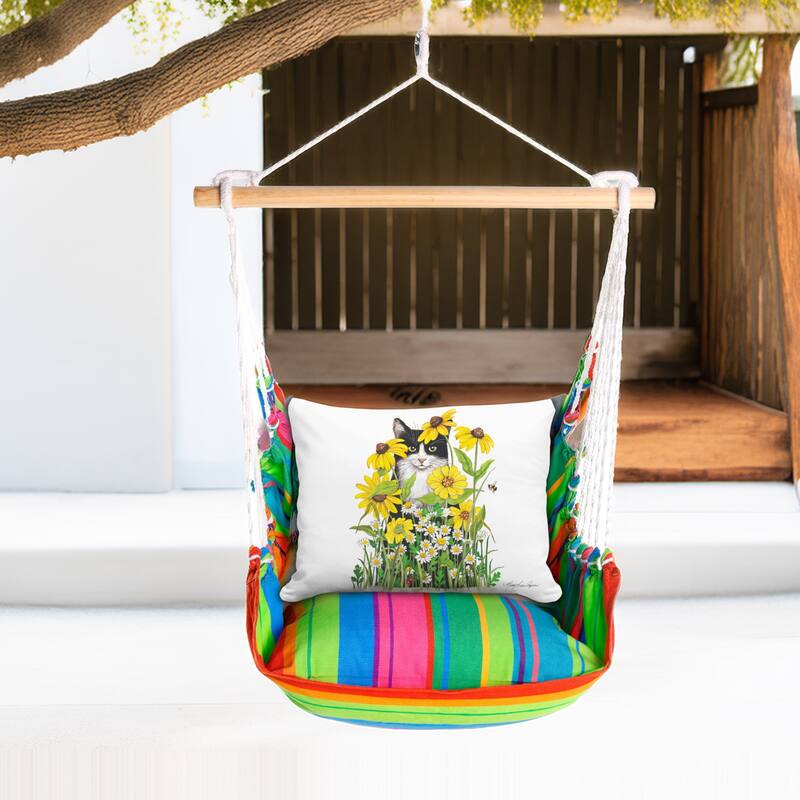 Magnolia Casual Swing Set 4 piece - Le Jardin Nouveau w/ Cat with Daisies