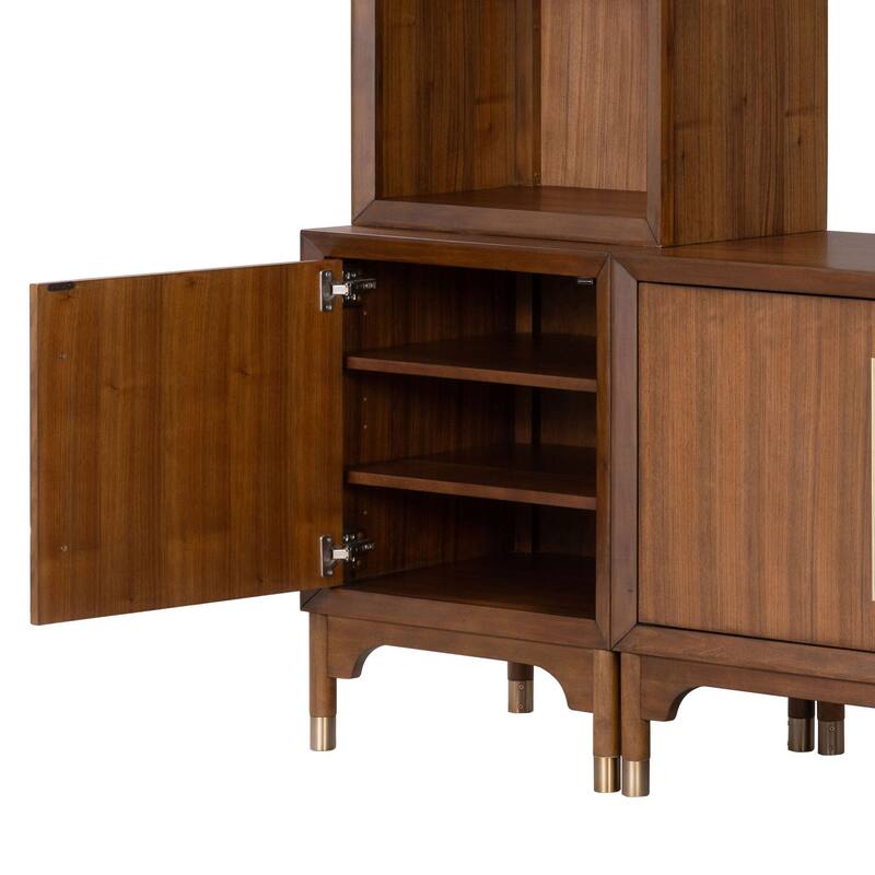 Furniture of America Forma Mid-Century Modern Walnut 24-inch Storage Cabinet with 3 Shelves