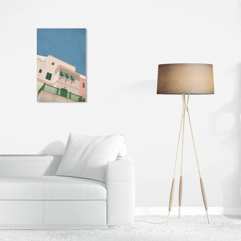 Wynwood Studio Canvas Architecture and Buildings Clear Blue Sky White Modern & Contemporary Wall Art Canvas Print - 24 x 16