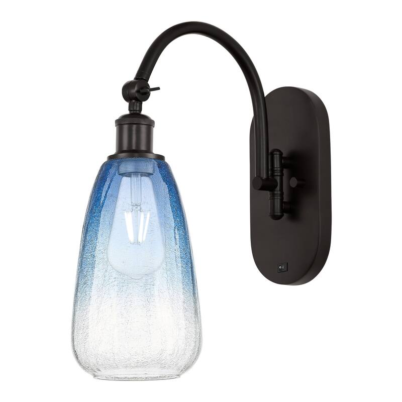 Innovations Lighting Endless Possibilities Ballston - Brookhaven Almond - 1 Light 6" Swiveling Sconce - Oil Rubbed Bronze/Sapphire Blue
