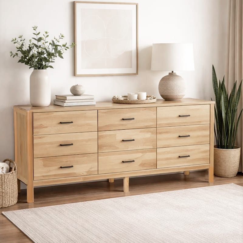 Geti Dresser 9 Drawers, 84 Inch Wide, Handcrafted Natural Oak White Mango  Wood - On Sale - Overstock - 44053256