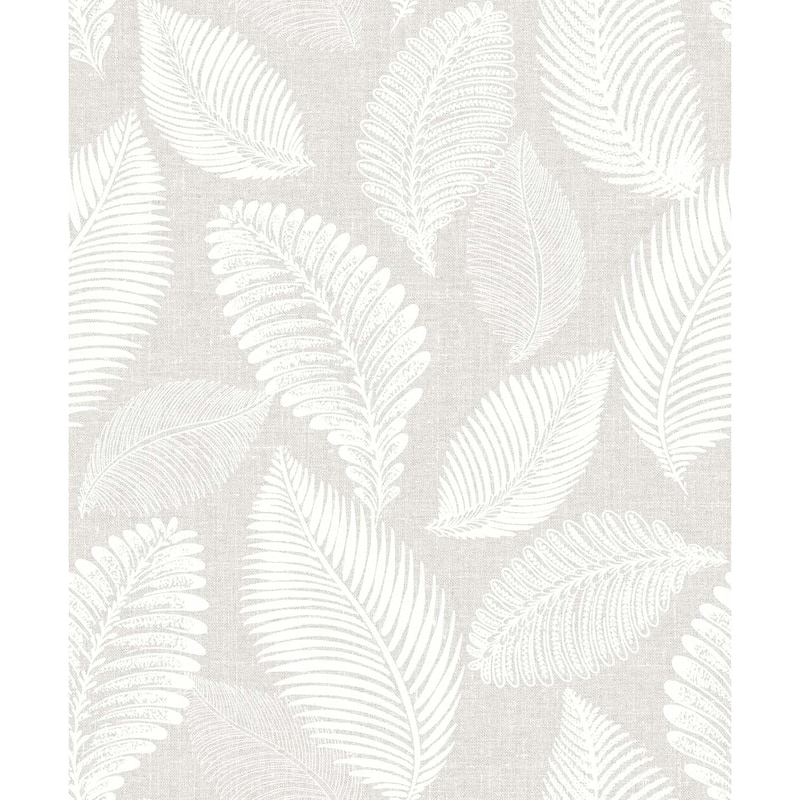 Seabrook Designs Tossed Leaves Nonwoven Unpasted Wallpaper - 20.9 in. W x 33 ft. L - Dove Grey