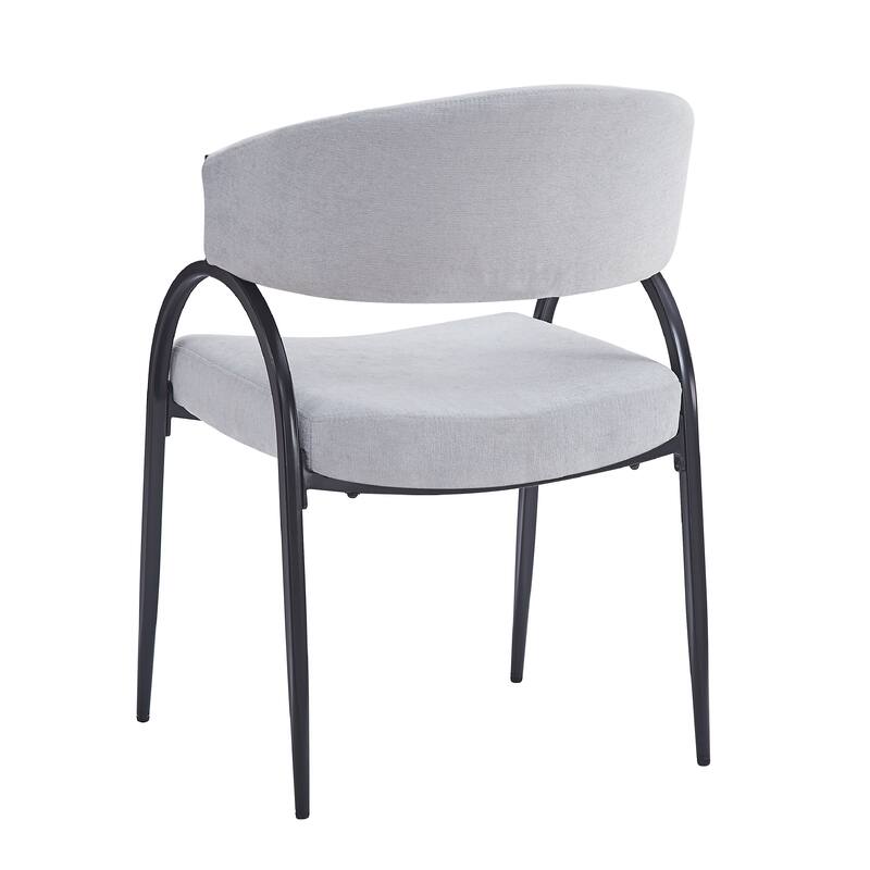 Modern Set of 2 Dining Chairs with Padded Backrest Seat, Metal Legs for Dining Room Living Room and Café