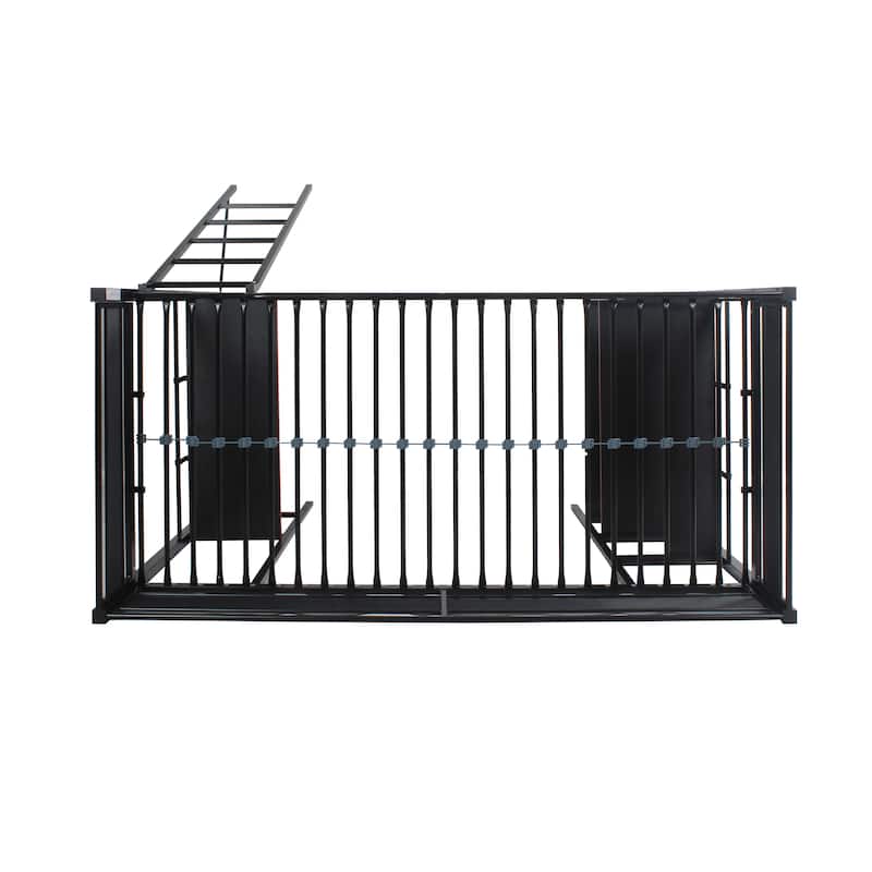 X Rocker Fortress Black Gaming Bunk w/ Built-in Desk and Shelves
