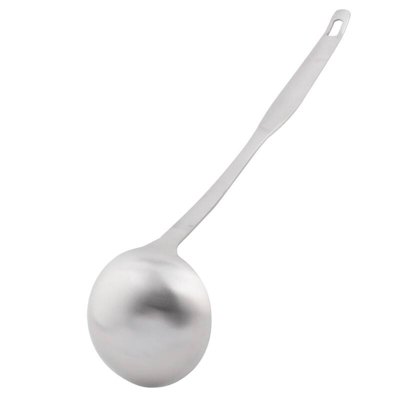 Home Kitchenware Stainless Steel Soup Porridge Spoon Ladle 31cm Long - Silver Tone