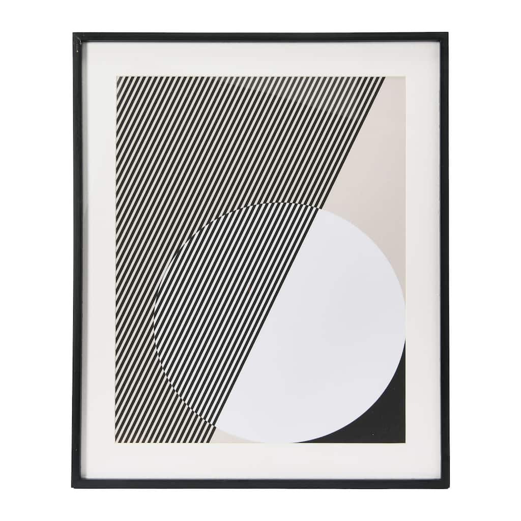 Abstract Deco Print with Wood Frame - Black