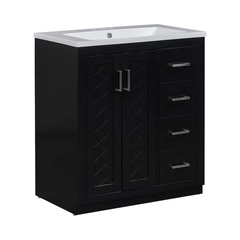 30 inches Freestanding Bathroom Vanity Set with Integrated Sink