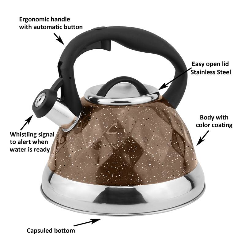 Lorren Home Trends Whistling Tea Kettle 3 Liters, with Ergonomic Handle