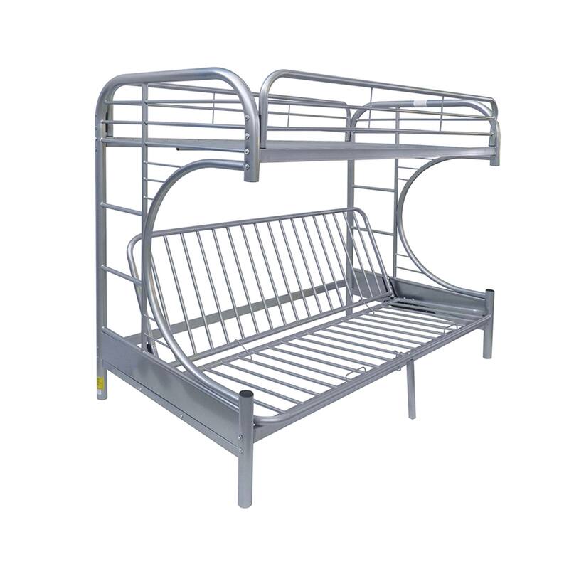 Metal Twin/Full Futon Bunk Bed - Silver
