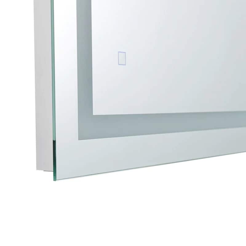 Modern Mirrors Zenith Wall Mounted Lighted Bathroom Mirror with Defogger, Touch Control LED Bathroom Vanity Mirrors