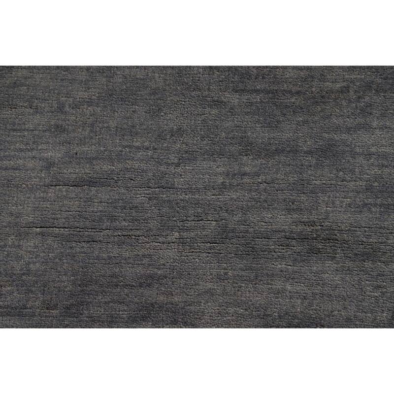 Gray Gabbeh Modern Runner Rug Handmade Wool Carpet - 2'9"x 9'7"