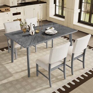 5 Piece Dining Room Table Set,Farmhouse Dining Rectangular Table with 4 ...