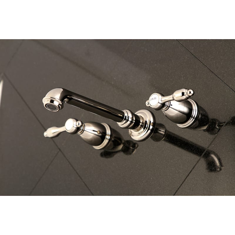 Tudor Two-Handle 3-Hole Wall Mount Bathroom Faucet