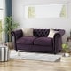 preview thumbnail 21 of 21, Somerville Polyester Chesterfield Loveseat by Christopher Knight Home Blackberry