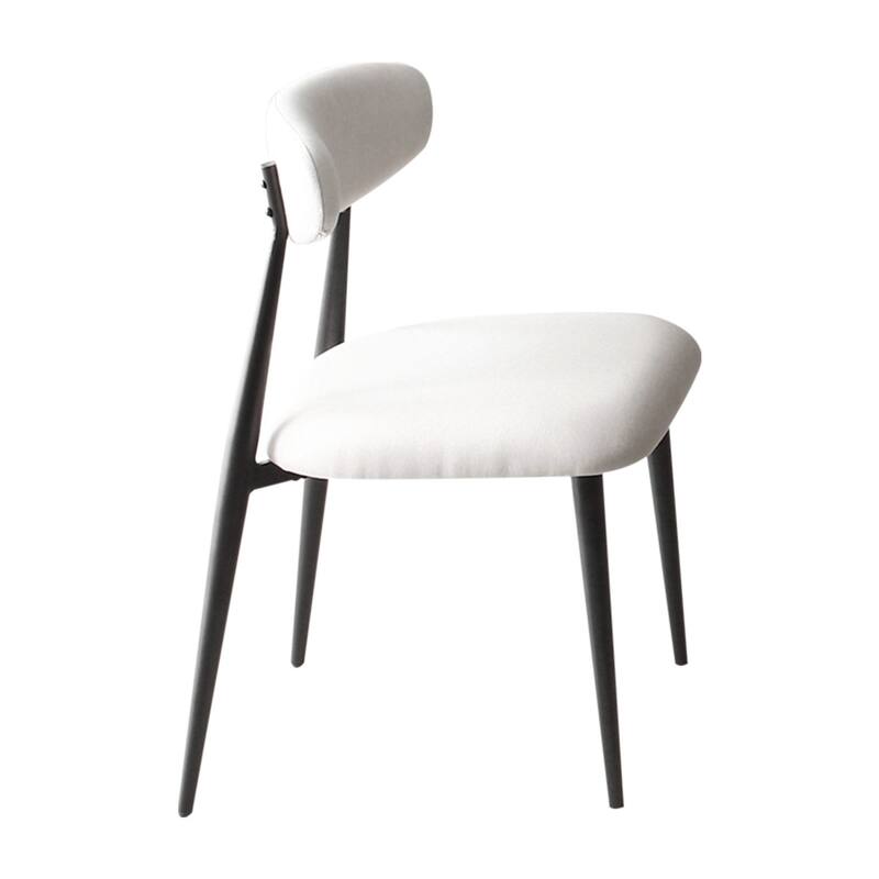 Set of 2 Dining Chairs with Curved Backrest Round Upholstered