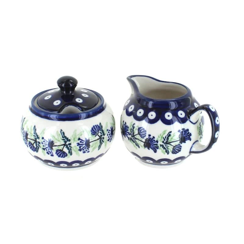 Blue Rose Polish Pottery 694-711 Zaklady Cream & Sugar Set - Sweet Annie