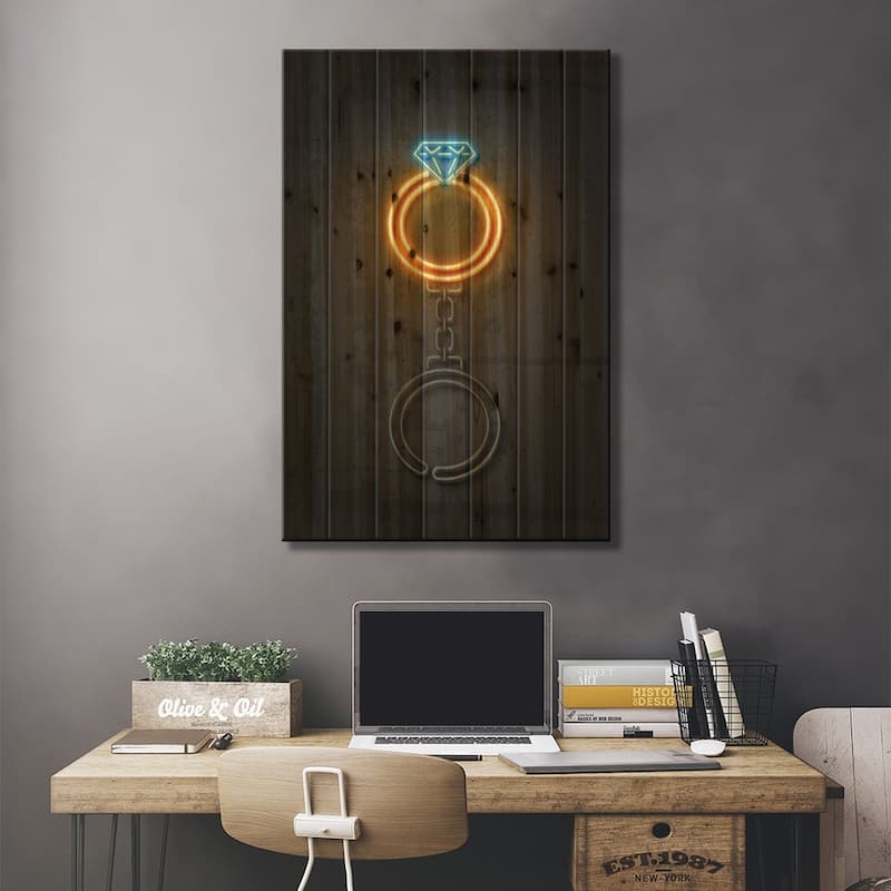 Diamond Ring Print On Wood by Octavian Mielu - Multi-Color