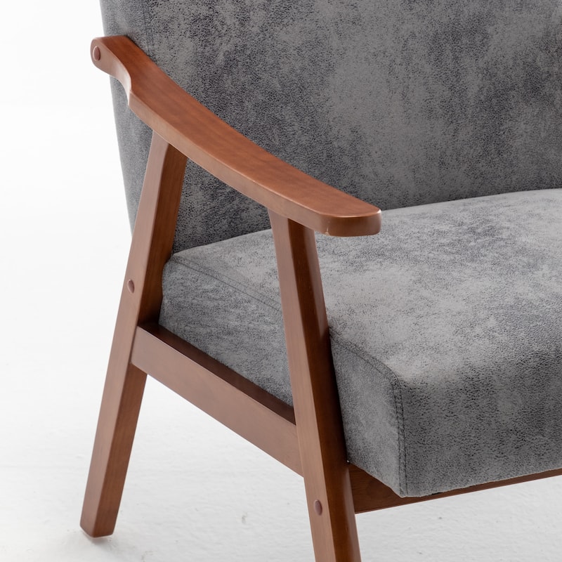 Extra-Thick Backrest Accent Chair with Solid Wood Frame