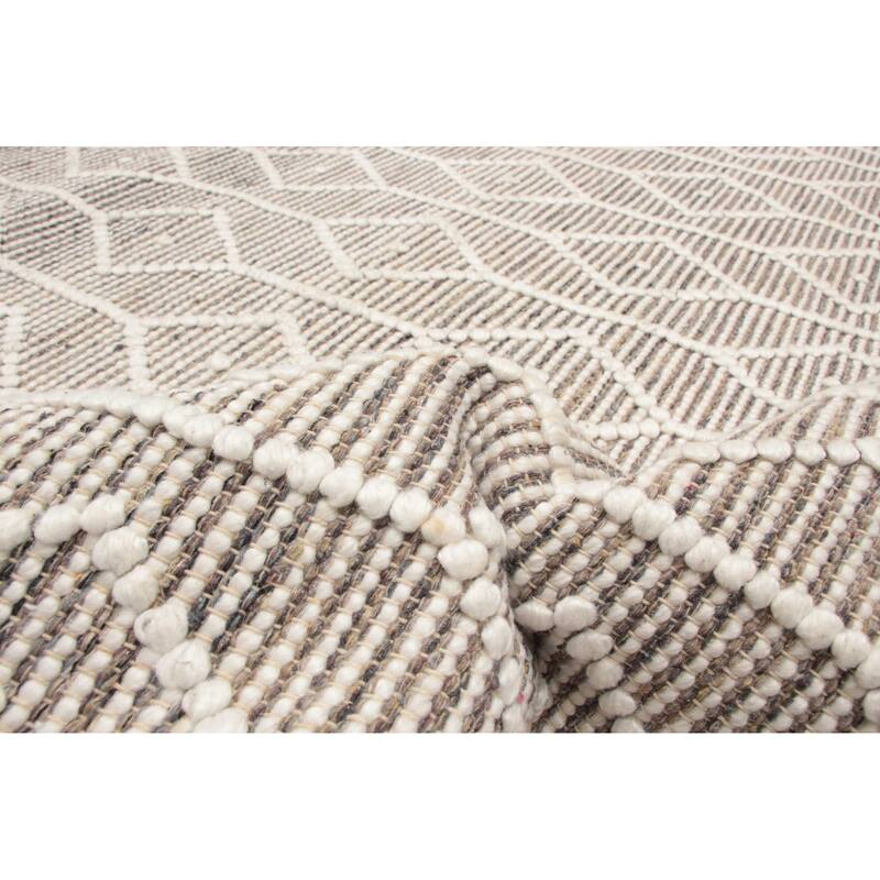 ECARPETGALLERY Braid weave Sienna Taupe Wool Rug - 5'1 x 8'0