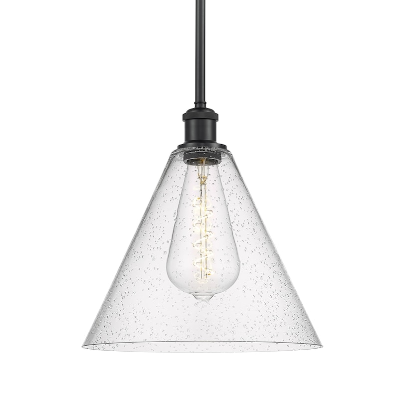 Innovations Lighting 516-1S-13-12 Berkshire Pendant Berkshire 12" Wide - Matte Black / Seedy
