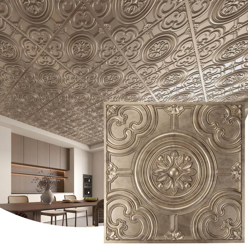 Atr3d 12 Pack 24"x24" 3D Wall Panel Ceiling Tiles Cover 48 Sq.Ft. for Home Decor
