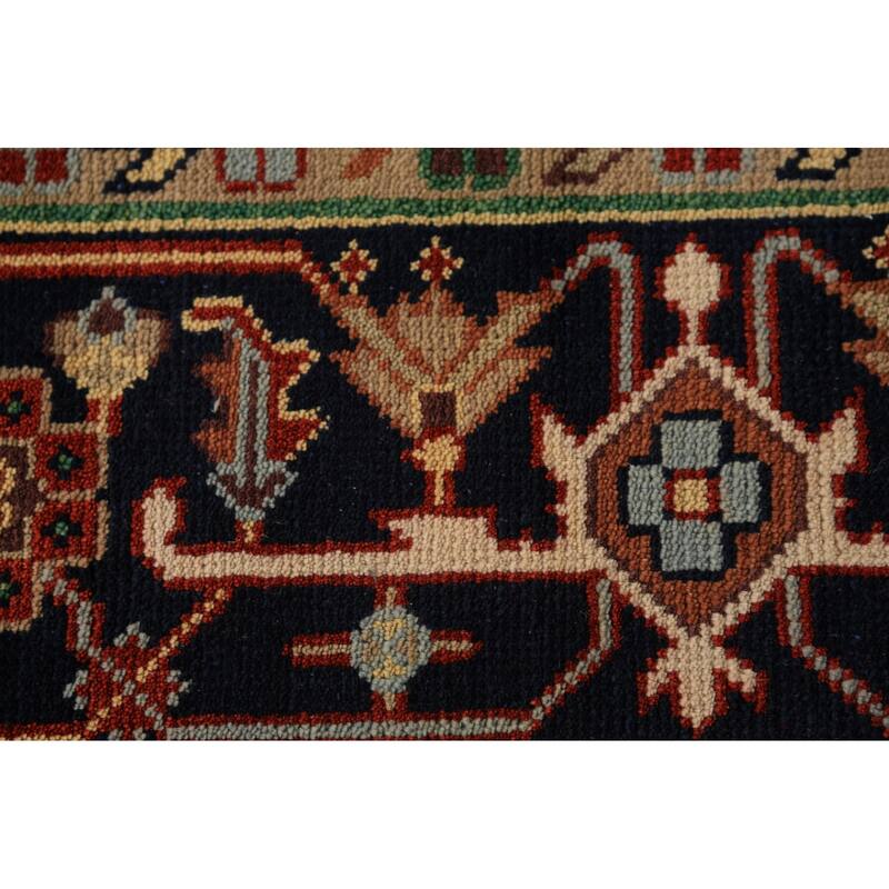 Geometric Heriz Serapi Oriental Area Rug Handmade Wool Carpet - 8'11" x 11'9"