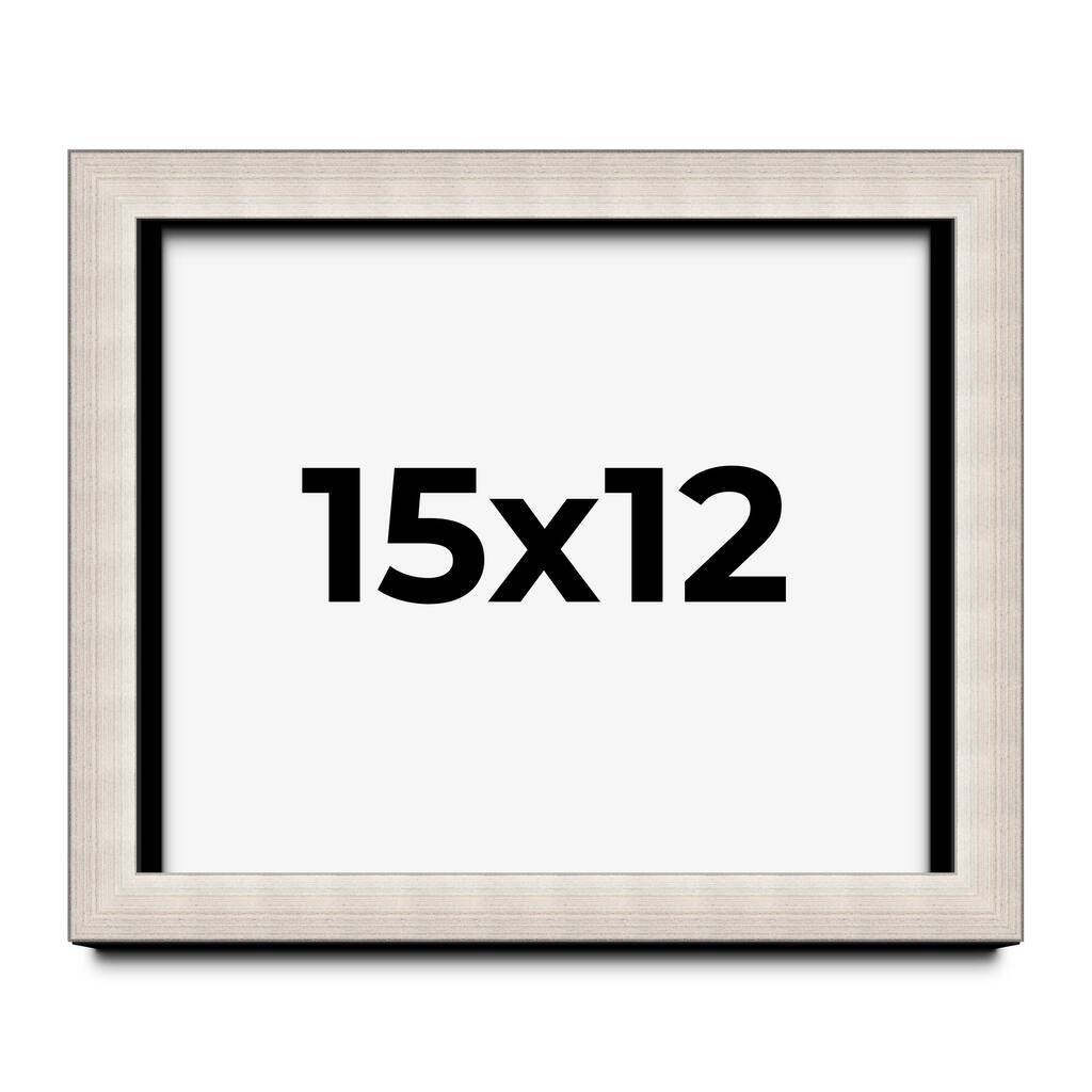 15x12 Shadow Box Frame Silver Real Wood Contemporary Shadowbox Display Frame UV Acrylic Front Acid Free Backing and Hardware